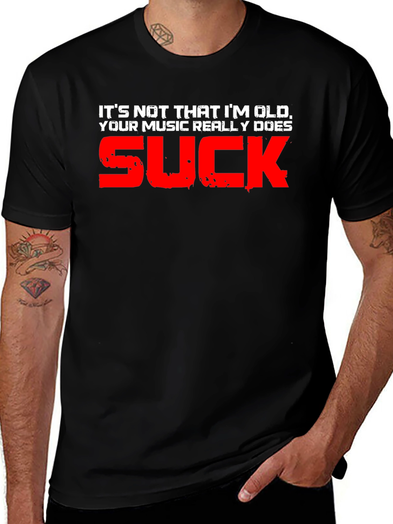 Funny Music Sucks T-Shirt - Old But Cool!