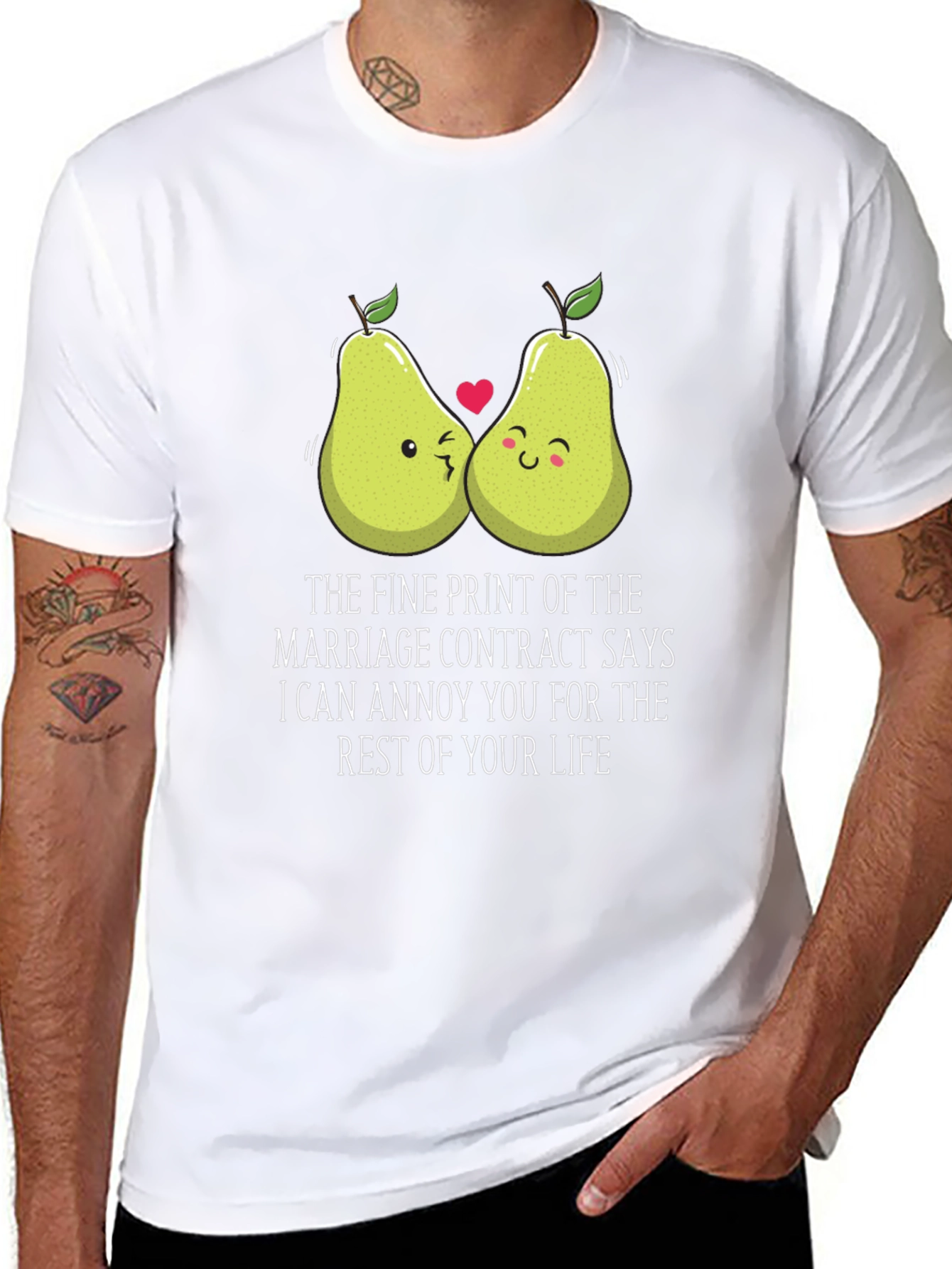 Annoy You For Life Pear Matching Couple T-Shirt