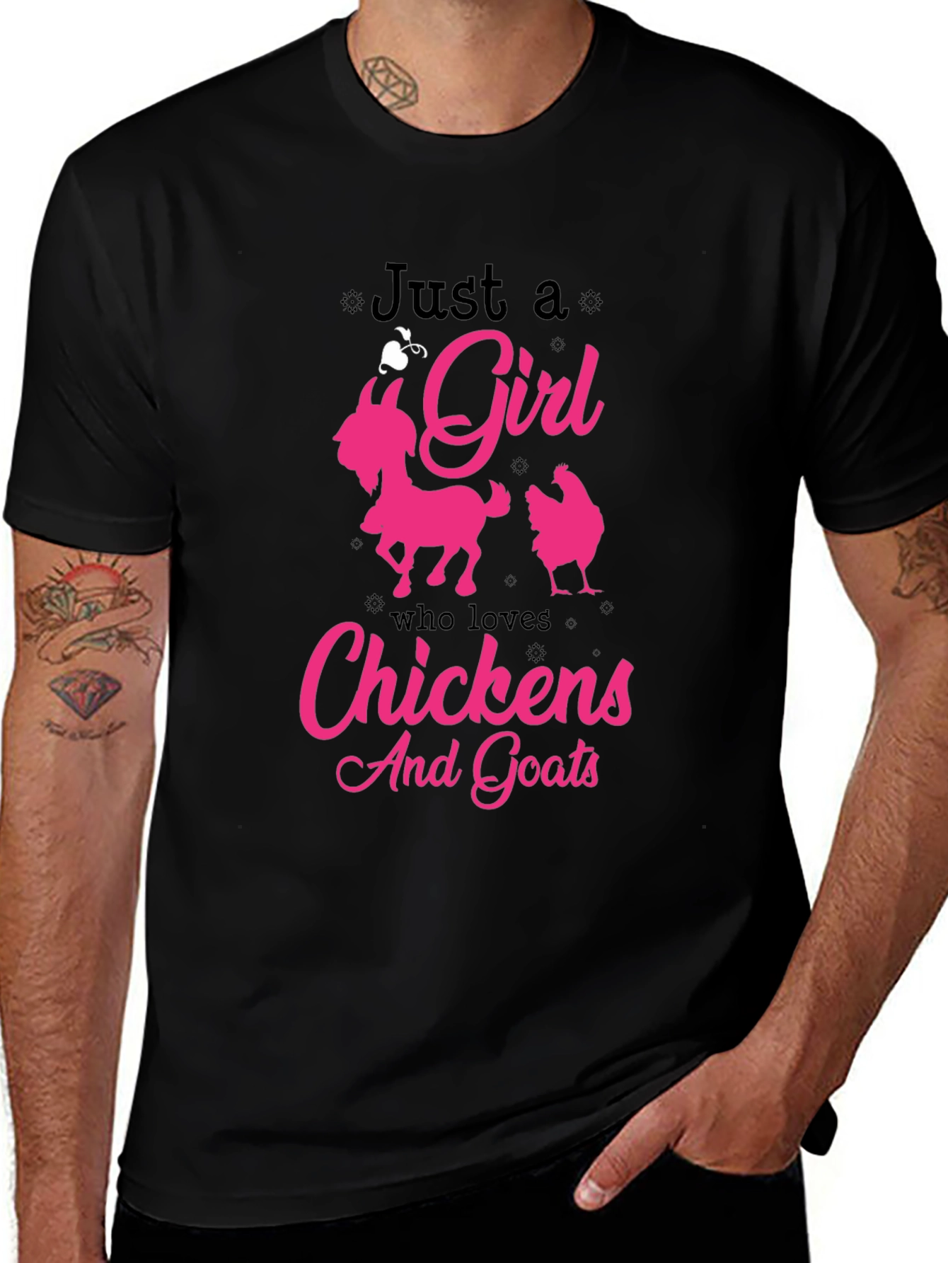 Just a Girl Who Loves Chickens And Goats T-Shirt