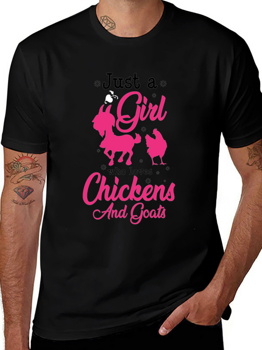 Just a Girl Who Loves Chickens And Goats T-Shirt