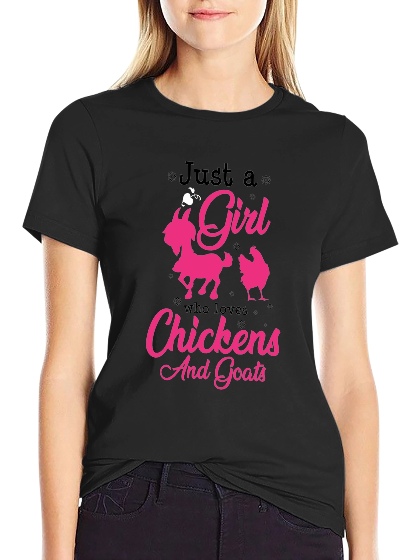 Just a Girl Who Loves Chickens And Goats T-Shirt