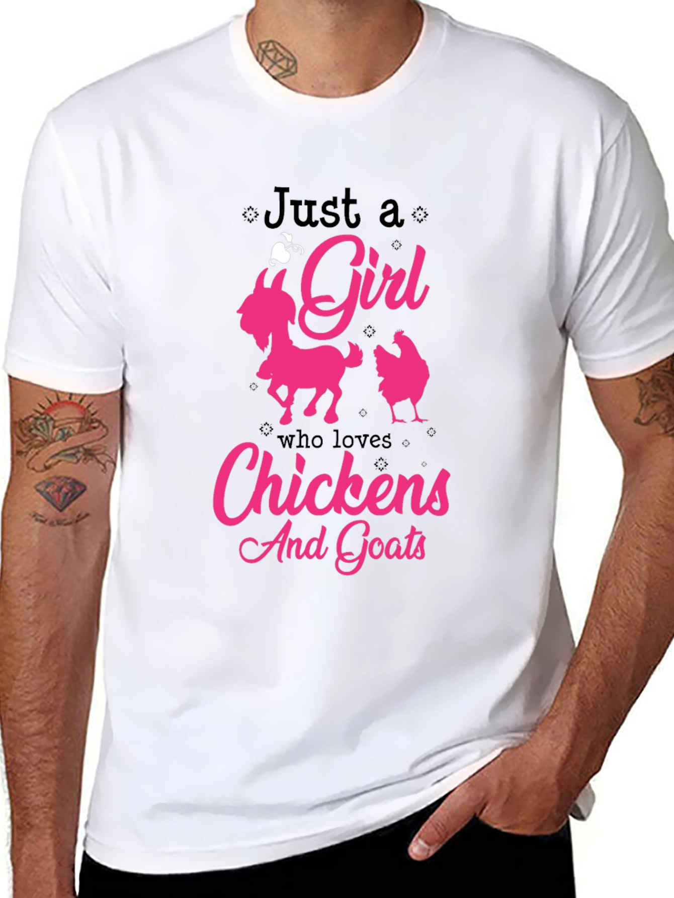 Just a Girl Who Loves Chickens And Goats T-Shirt