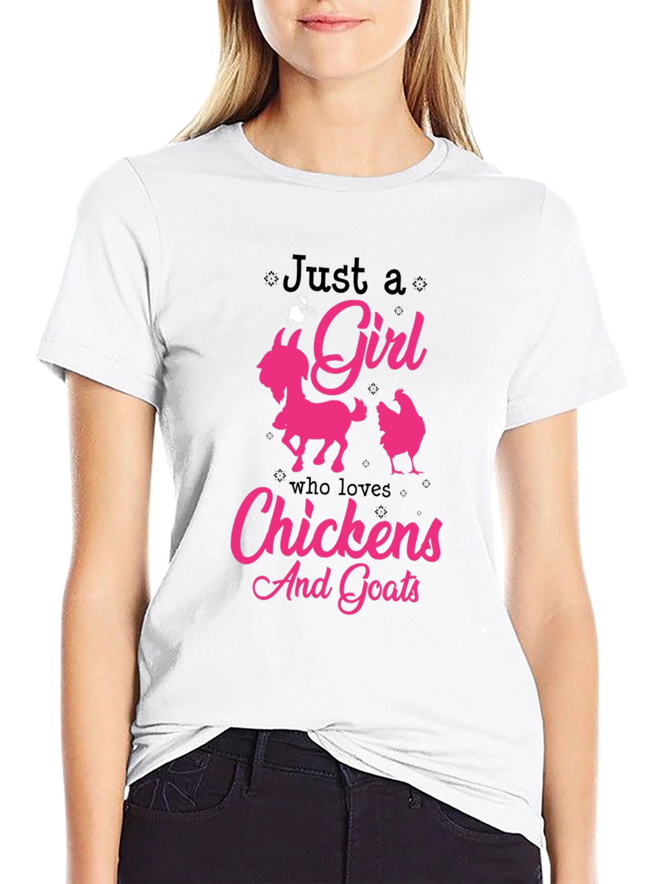 Just a Girl Who Loves Chickens And Goats T-Shirt