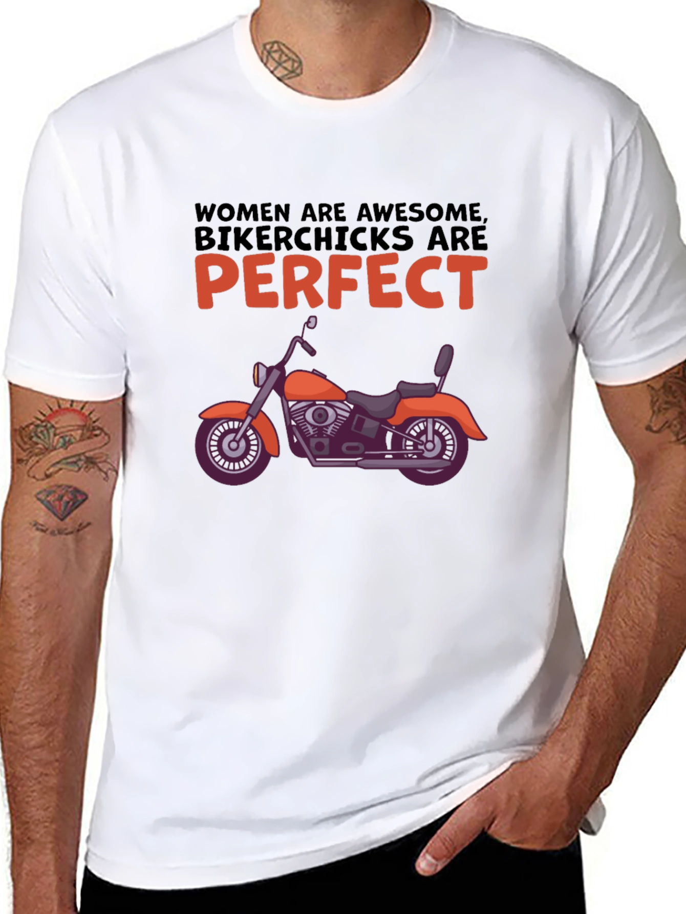 Women Bikerchicks Graphic Tee - Motorcycle Love!