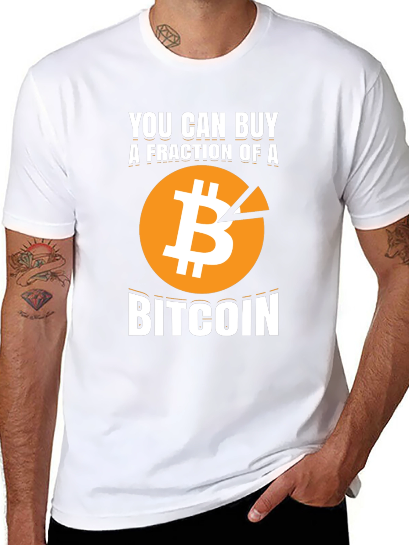 Bitcoin Fraction Graphic Tee - Crypto Investor T-Shirt