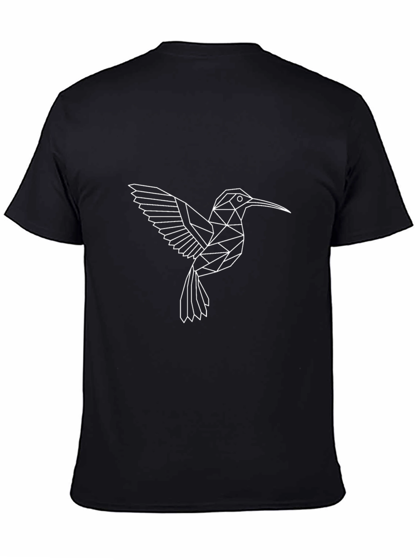 Geometric Hummingbird Tee - Modern Black T-Shirt