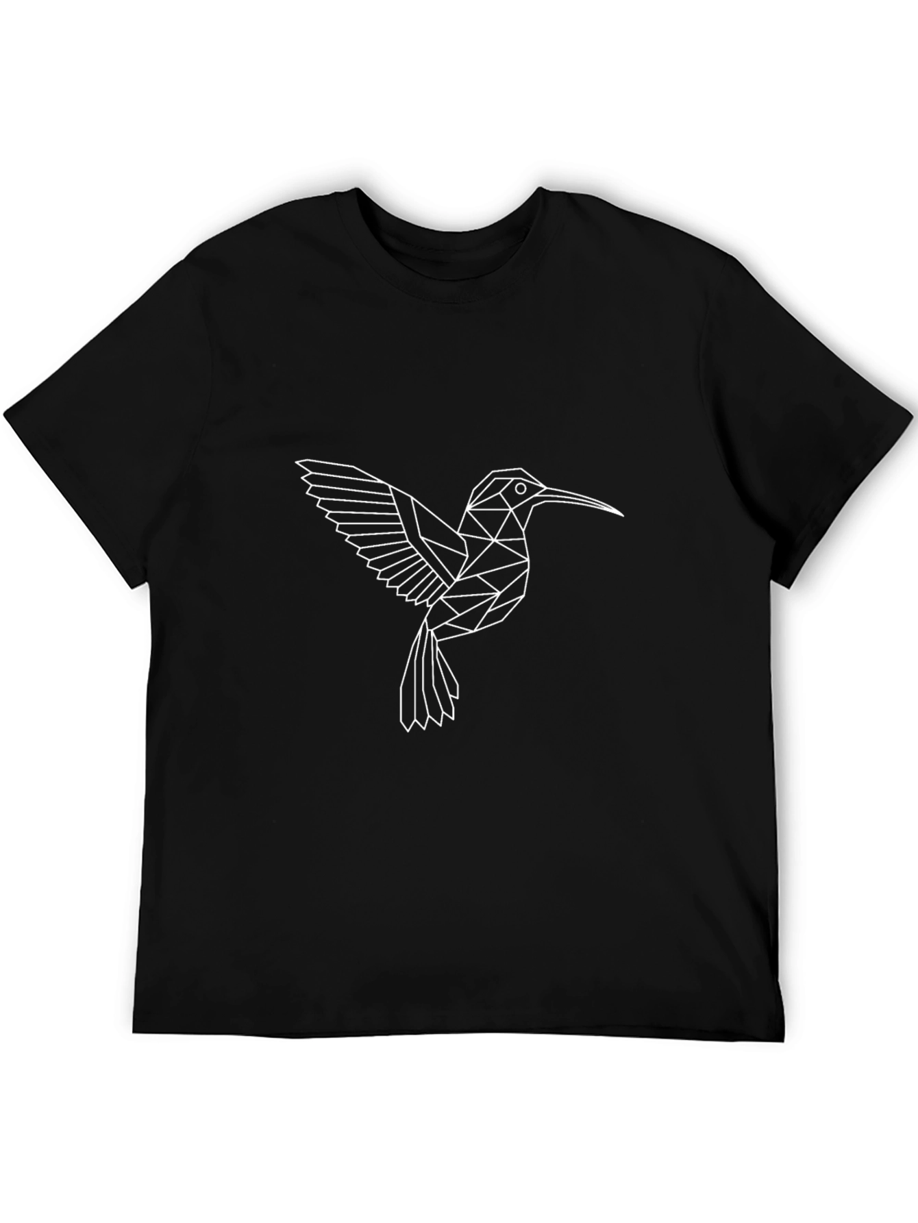 Geometric Hummingbird Tee - Modern Black T-Shirt