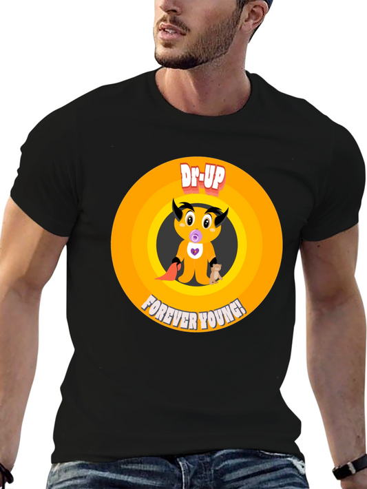 Dr-UP Forever Young Graphic Tee - Unisex Black T-Shirt