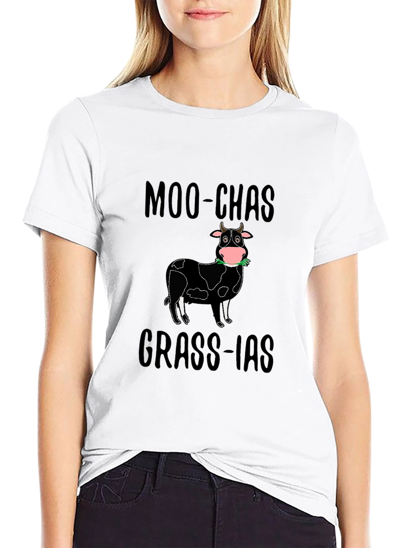 Moo-chas Grass-ias T-Shirt | Funny Cow Graphic Tee