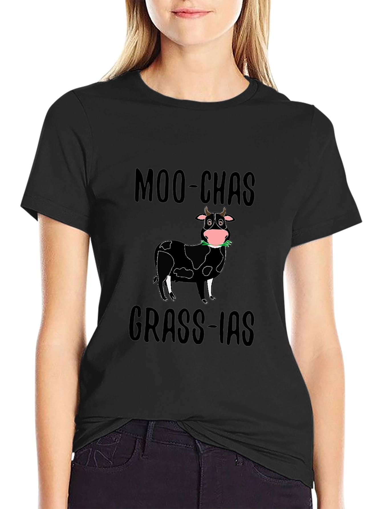 Moo-chas Grass-ias T-Shirt | Funny Cow Graphic Tee