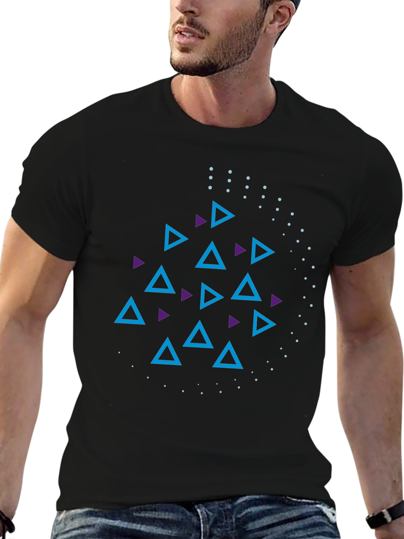 Geometric Triangle Pattern T-Shirt - Modern Design