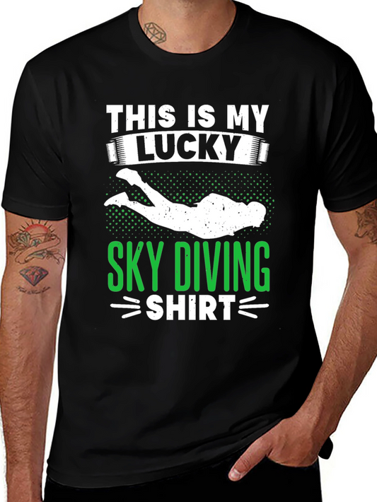 Lucky Sky Diving Shirt - Novelty Graphic Tee