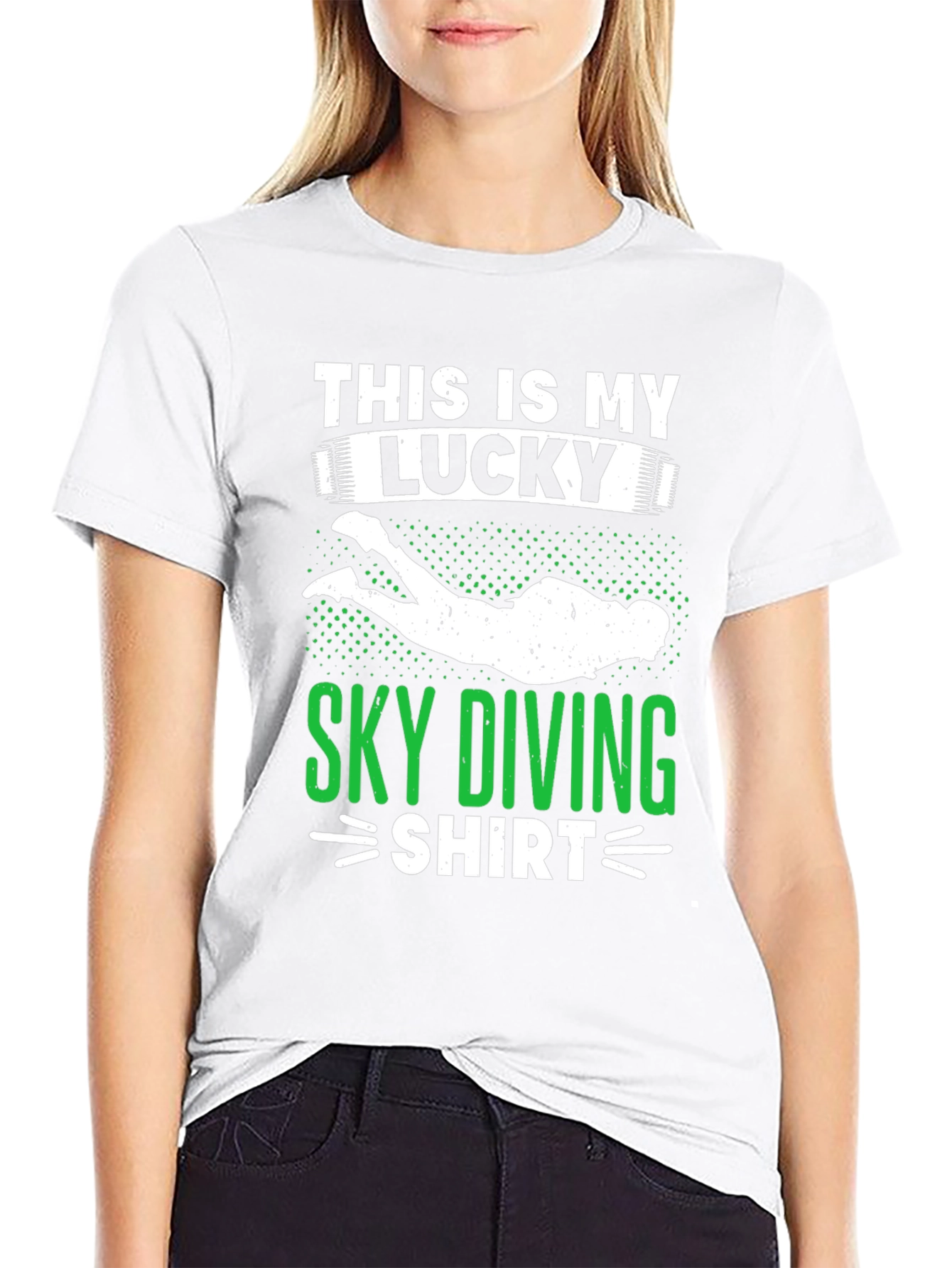 Lucky Sky Diving Shirt - Novelty Graphic Tee