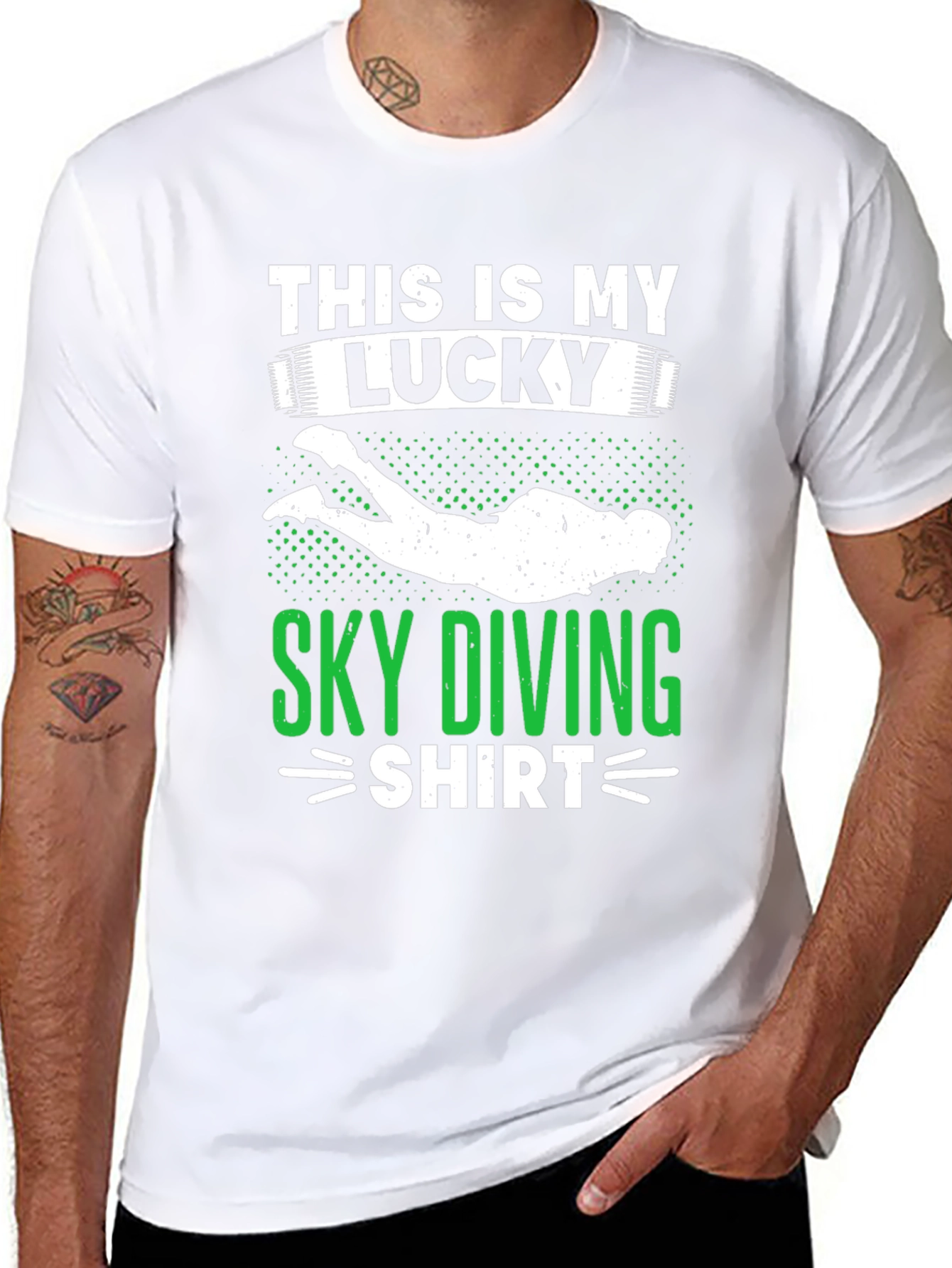 Lucky Sky Diving Shirt - Novelty Graphic Tee
