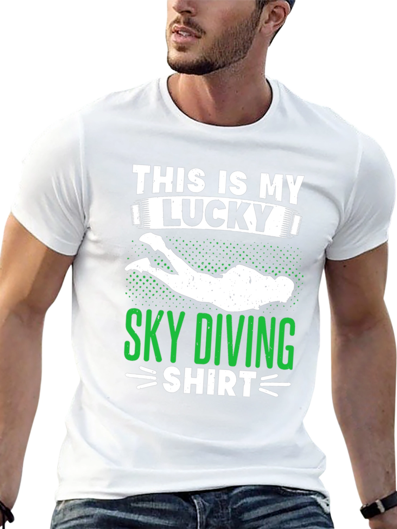 Lucky Sky Diving Shirt - Novelty Graphic Tee