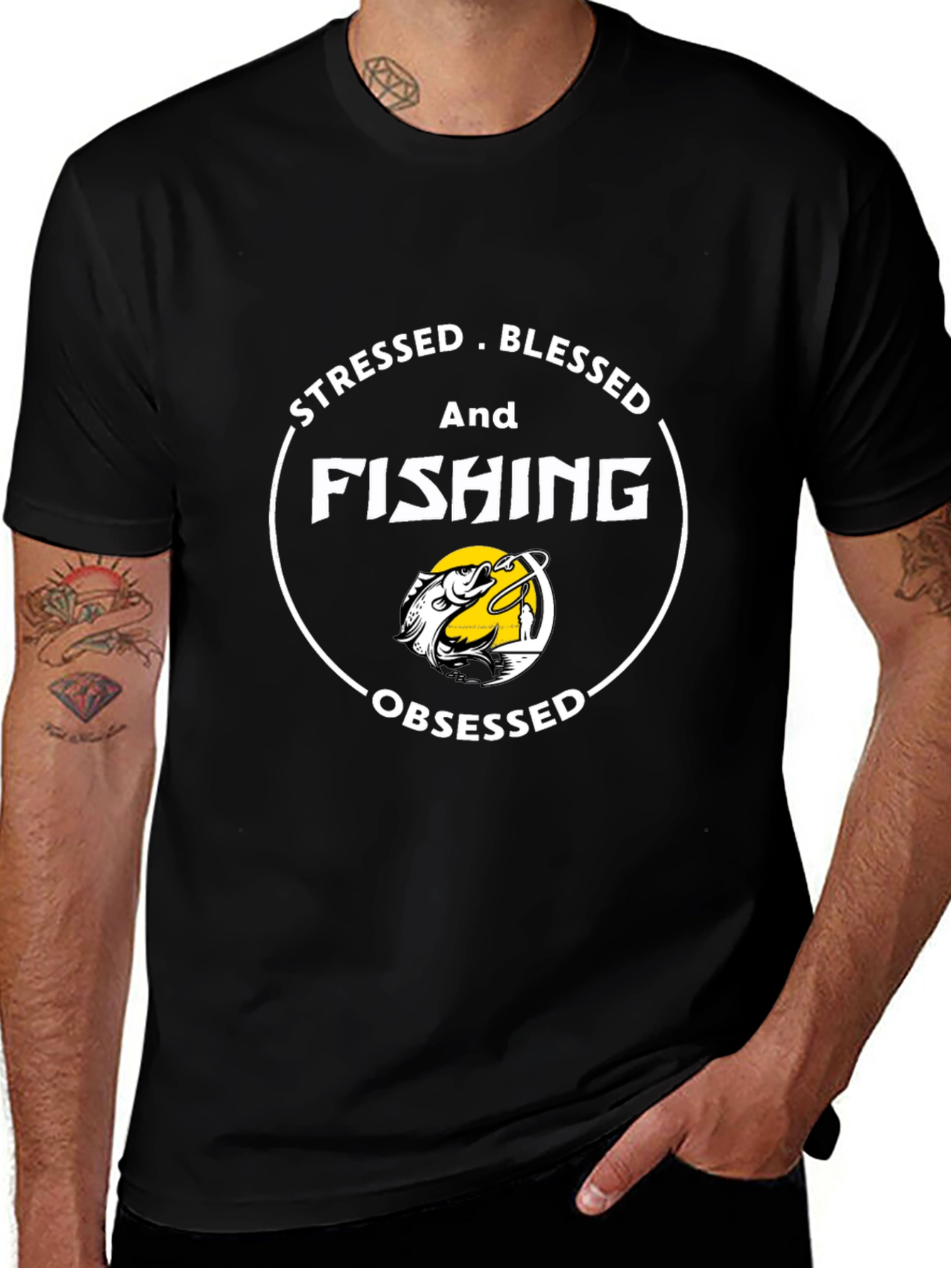Stressed Blessed Fishing Obsessed Tee