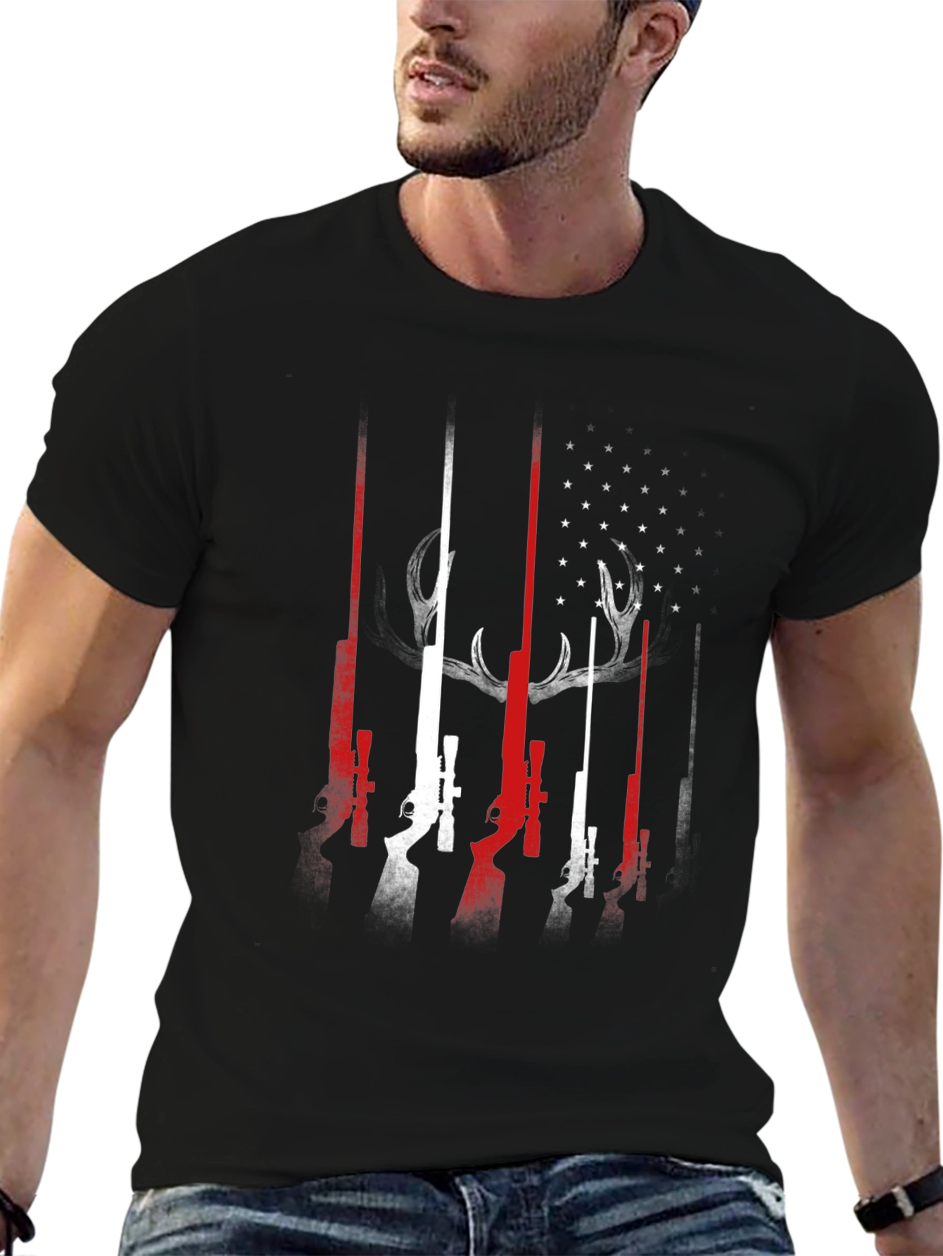 Hunting Flag Graphic Tee - Mens Black T-Shirt