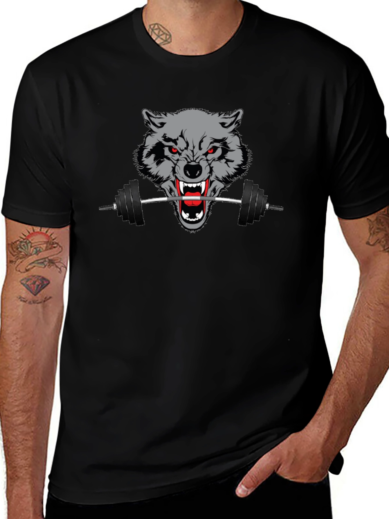 Wolf Gym T-Shirt - Black Fitness Apparel