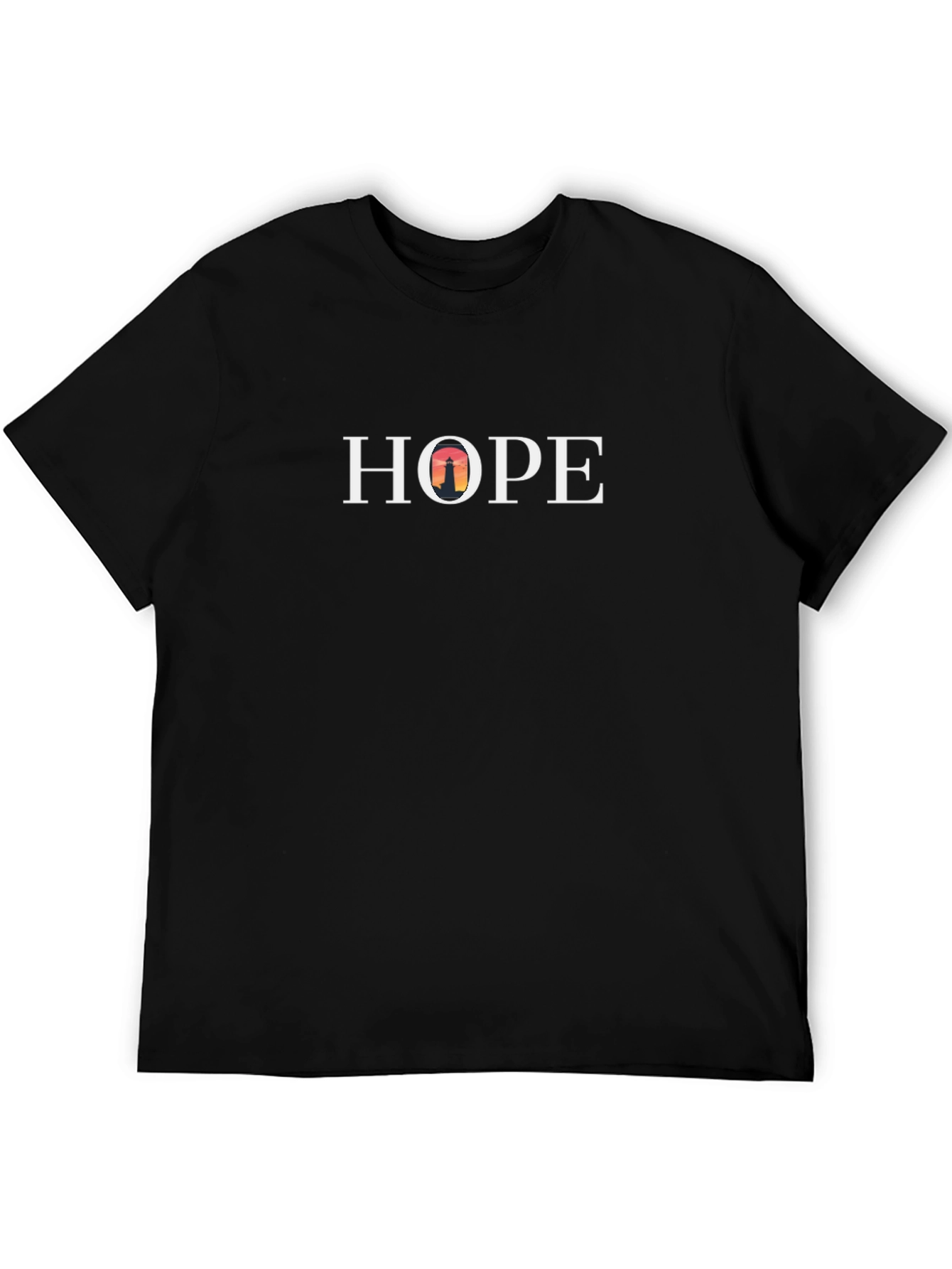 Hope Lighthouse Graphic T-Shirt - Black