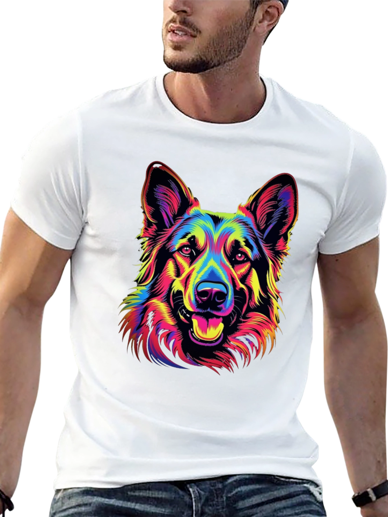 Neon German Shepherd Graphic Tee