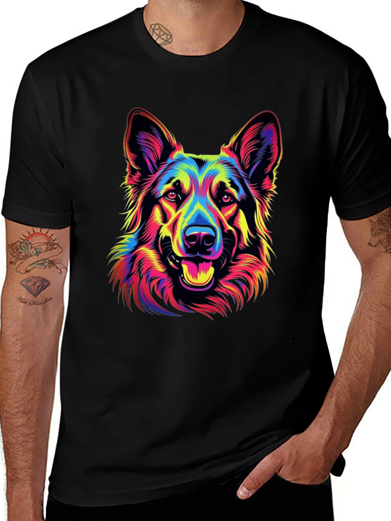 Neon German Shepherd Graphic Tee