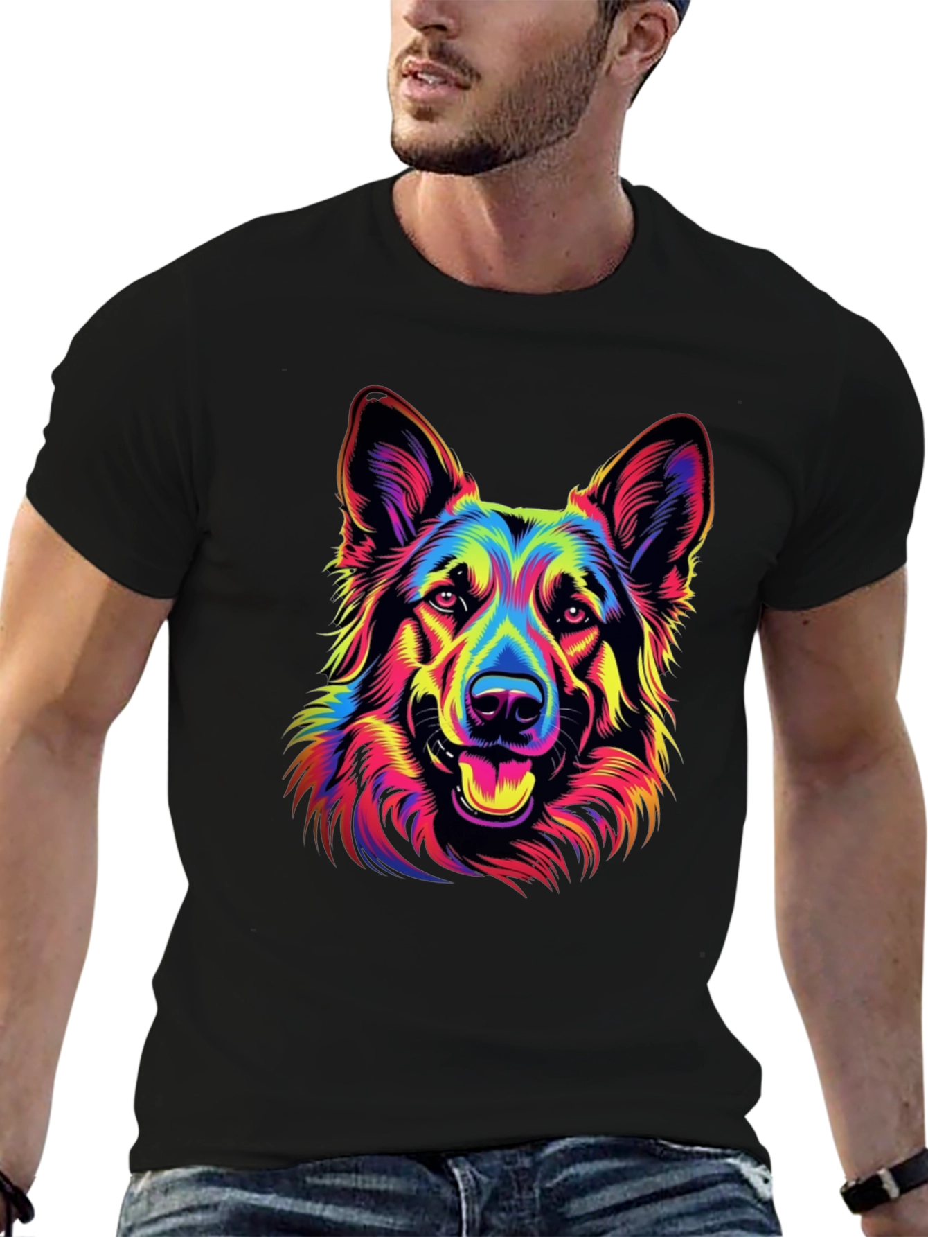 Neon German Shepherd Graphic Tee