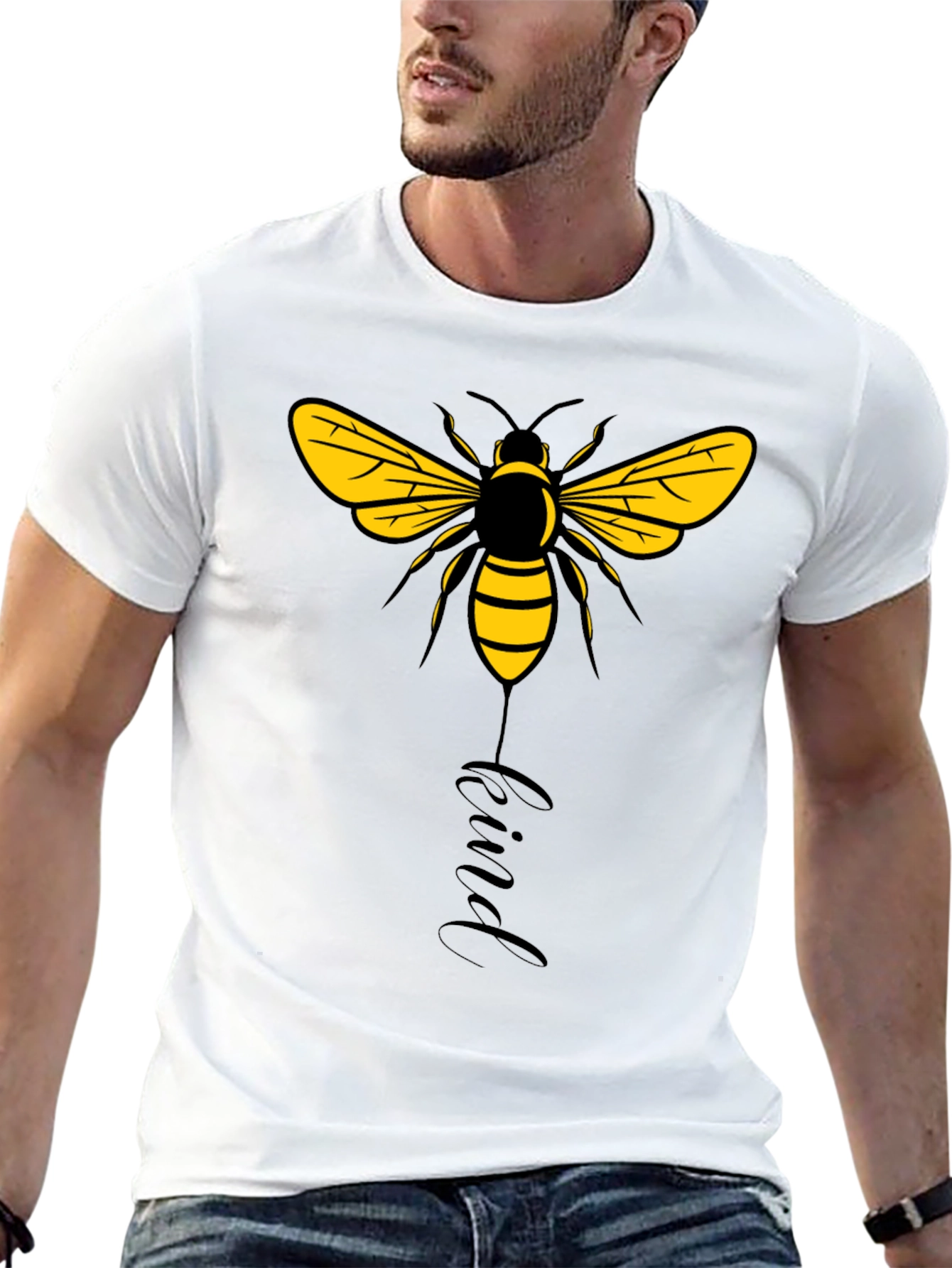 Bee Kind Graphic Tee - Black Cotton T-Shirt
