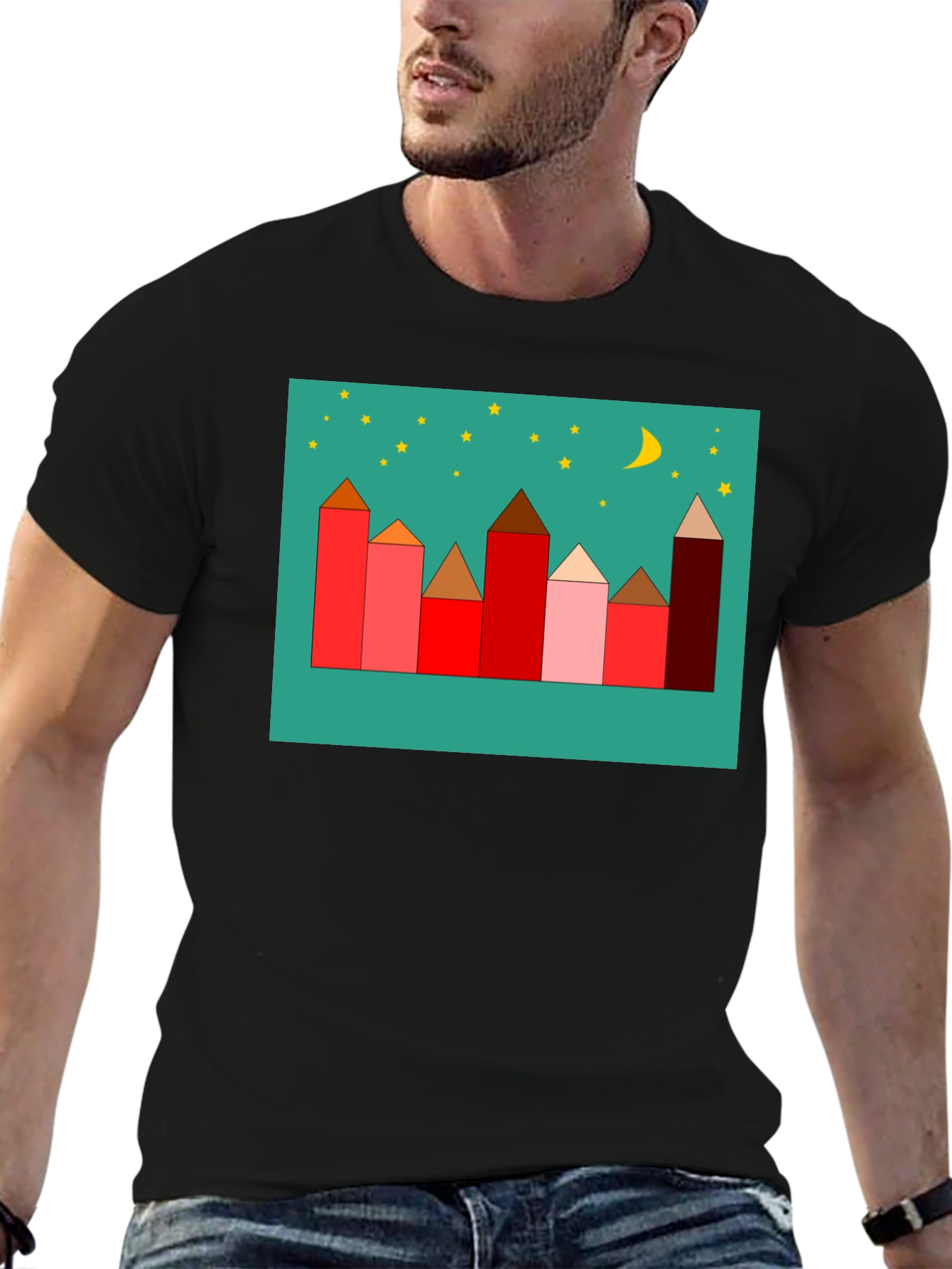 Urban Dreamscape Tee - Geometric Cityscape