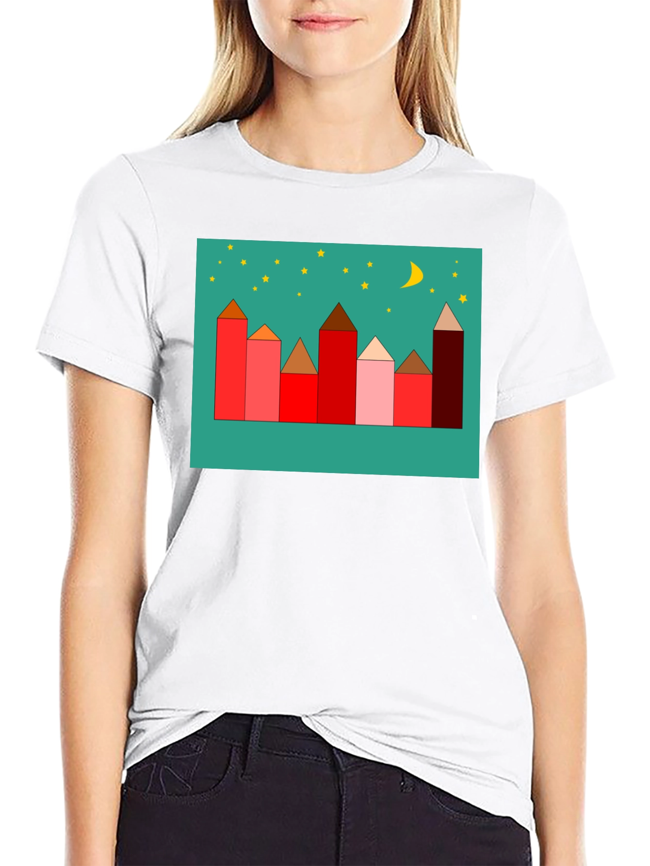 Urban Dreamscape Tee - Geometric Cityscape