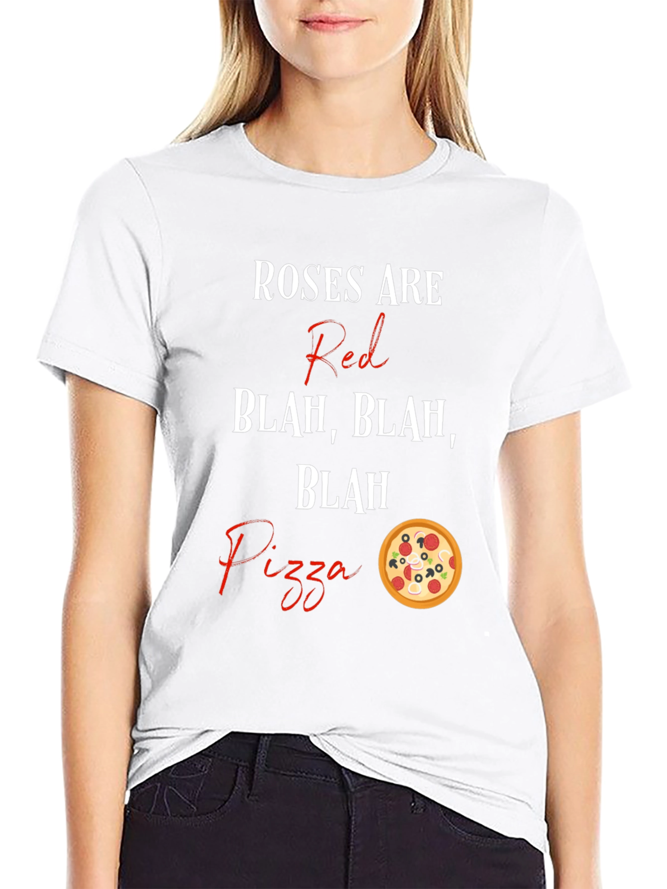 Roses Are Red Pizza T-Shirt Funny Foodie Tee