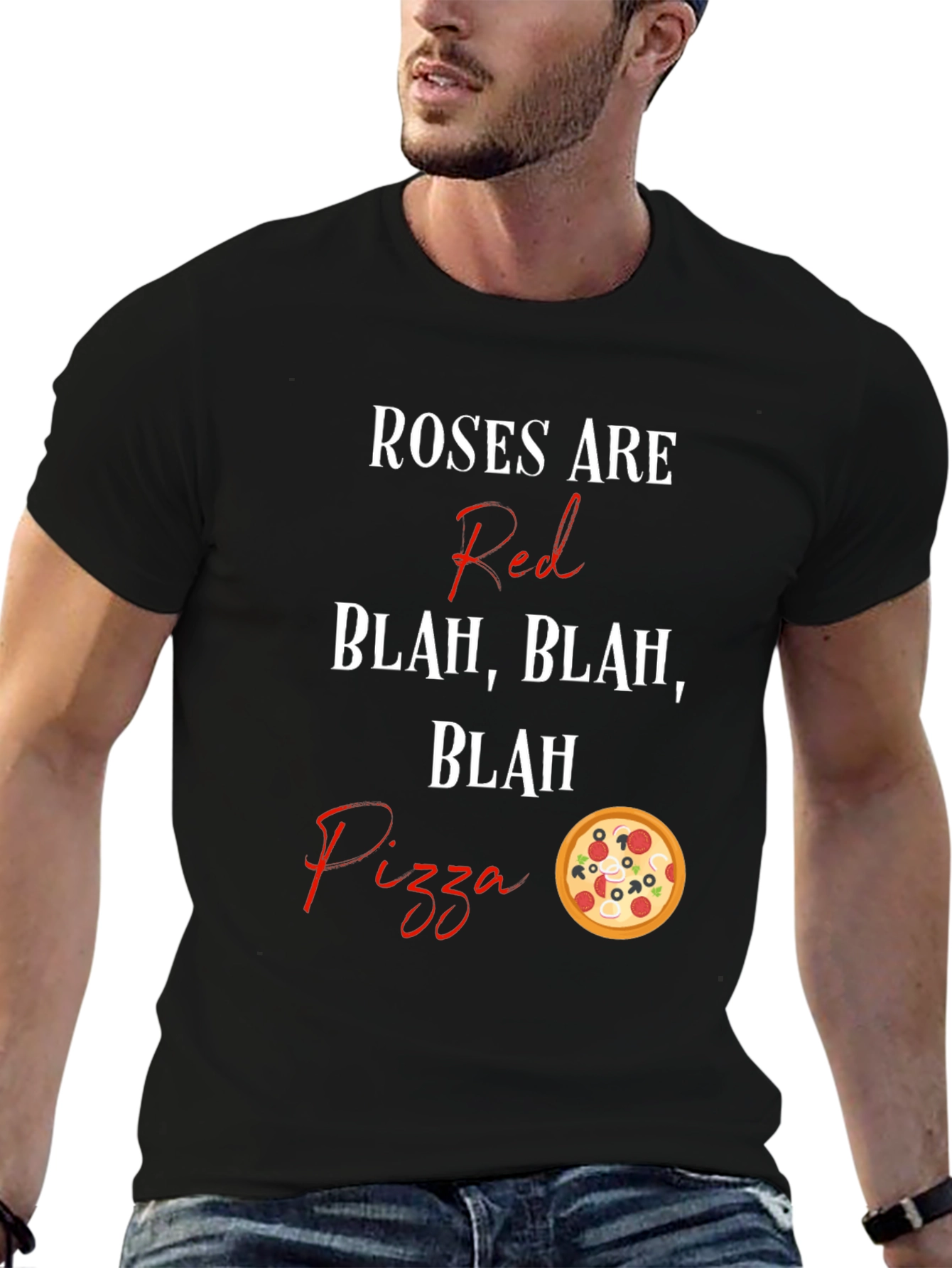 Roses Are Red Pizza T-Shirt Funny Foodie Tee