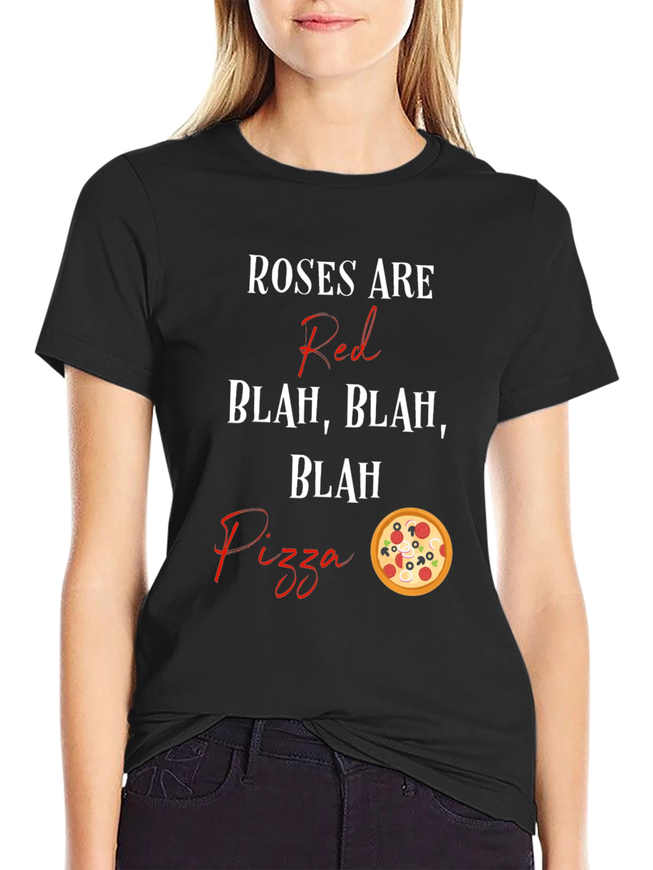 Roses Are Red Pizza T-Shirt Funny Foodie Tee