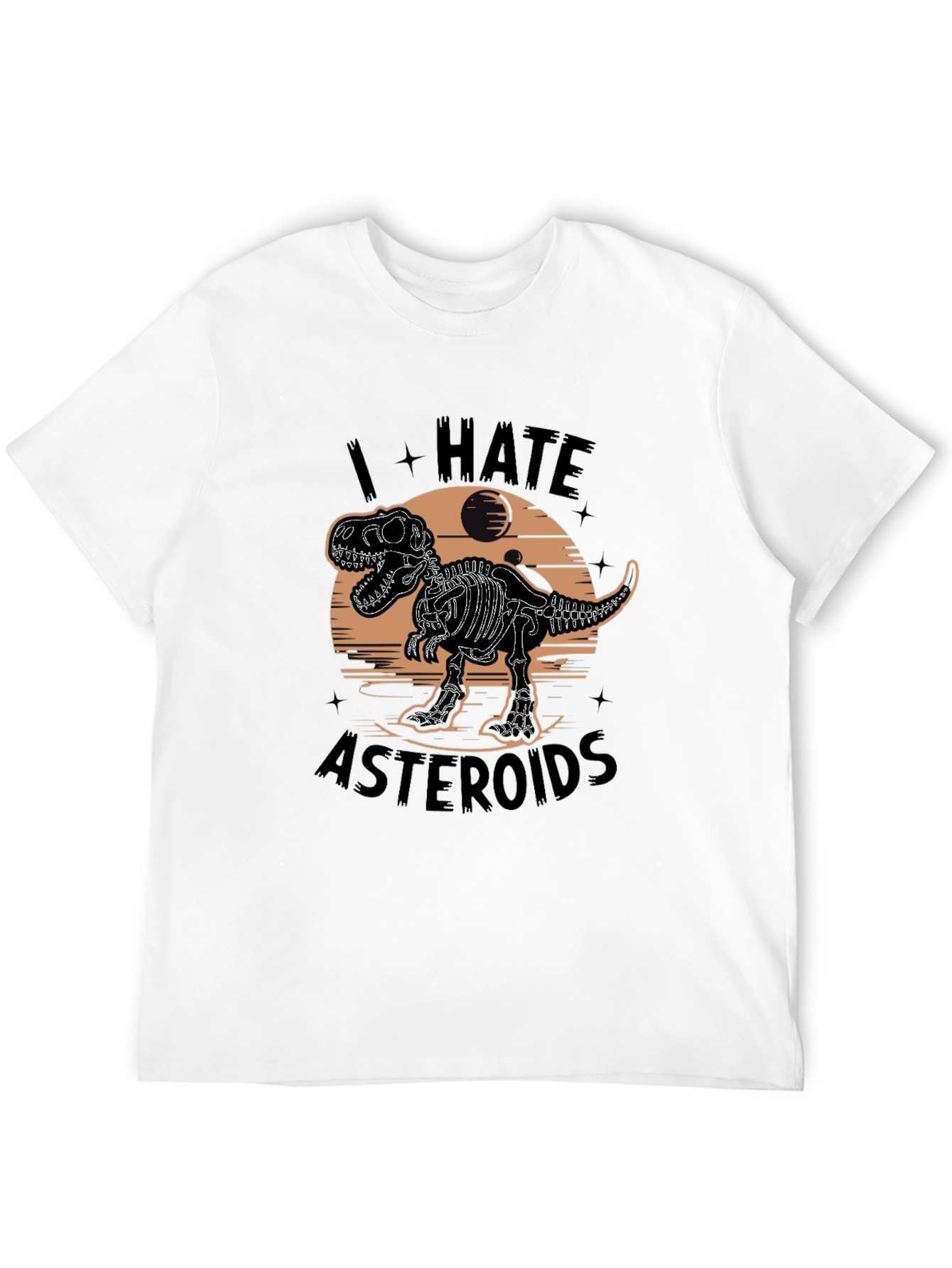 I Hate Asteroids Dinosaur Skeleton Graphic T-Shirt