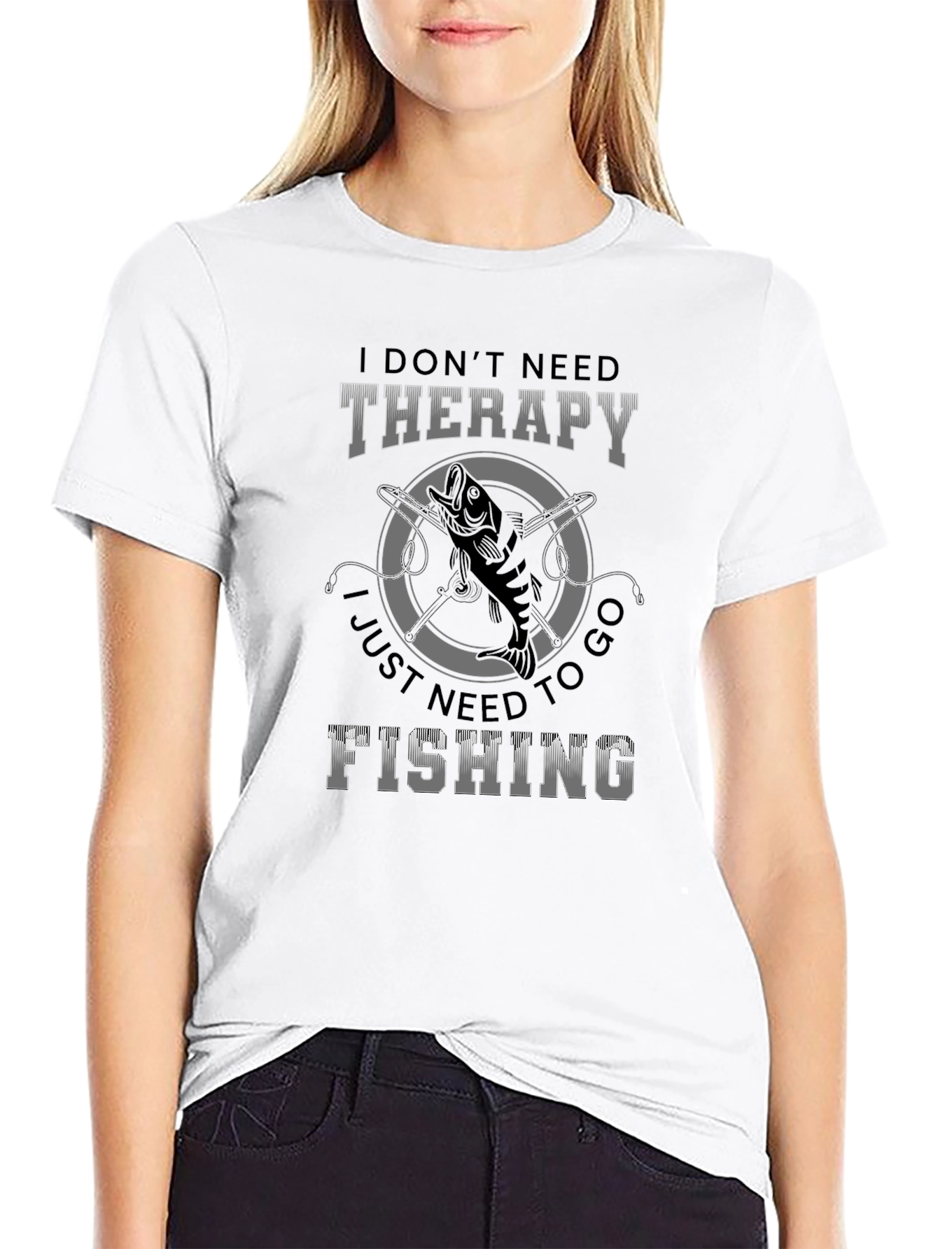Therapy Fishing Graphic T-Shirt - Mens Black Tee