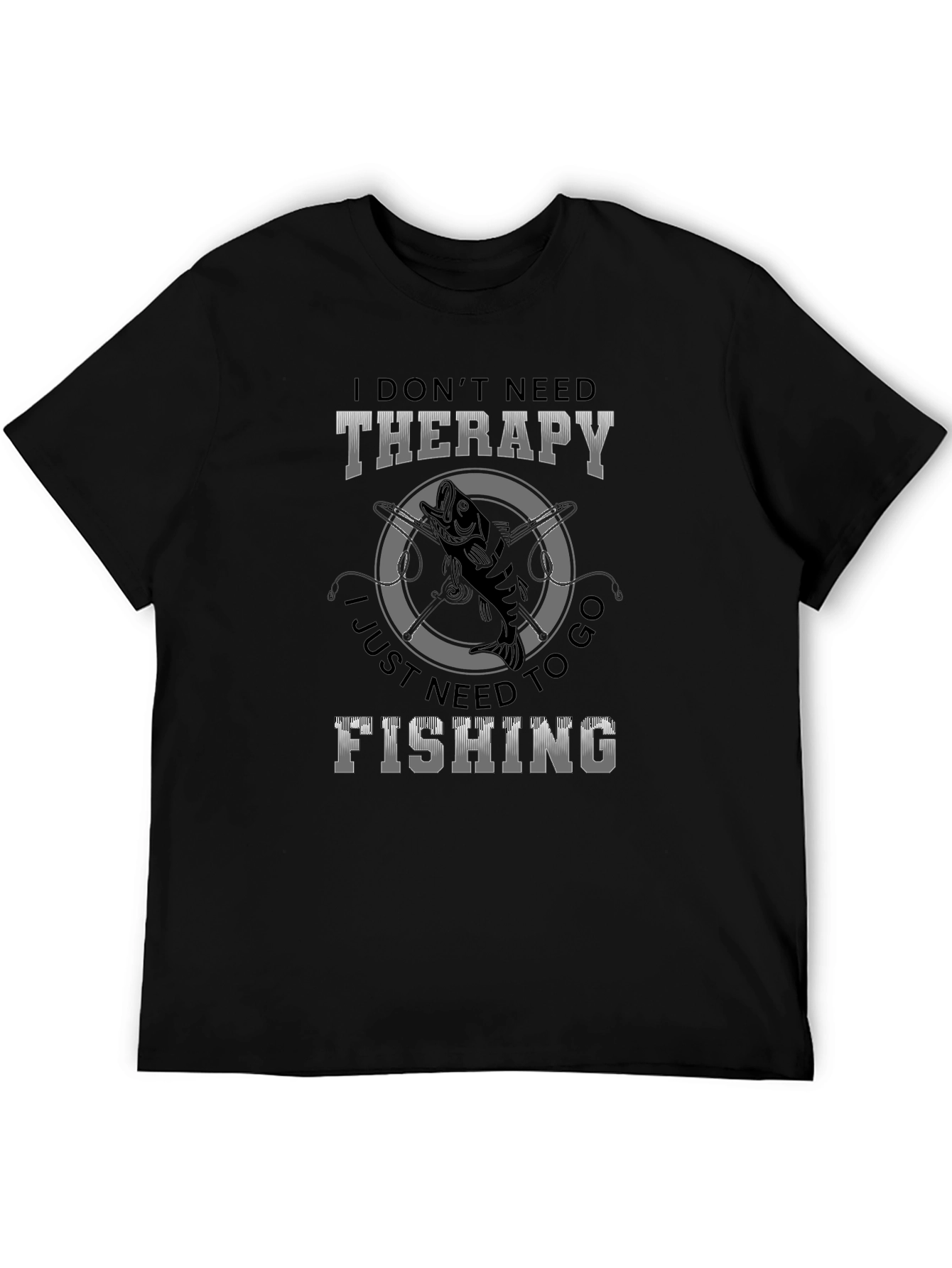 Therapy Fishing Graphic T-Shirt - Mens Black Tee