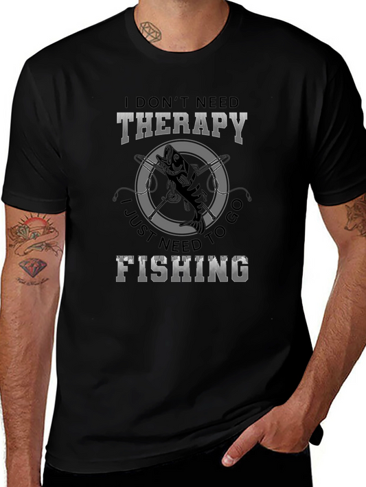 Therapy Fishing Graphic T-Shirt - Mens Black Tee