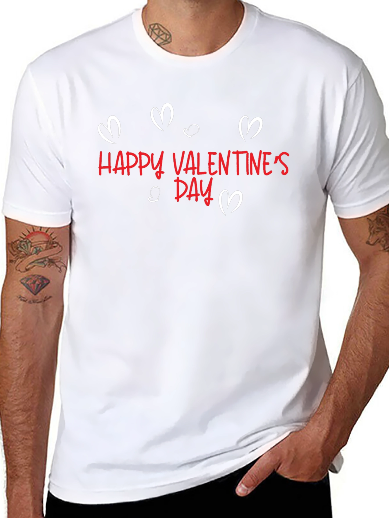 Happy Valentines Day Black T-Shirt