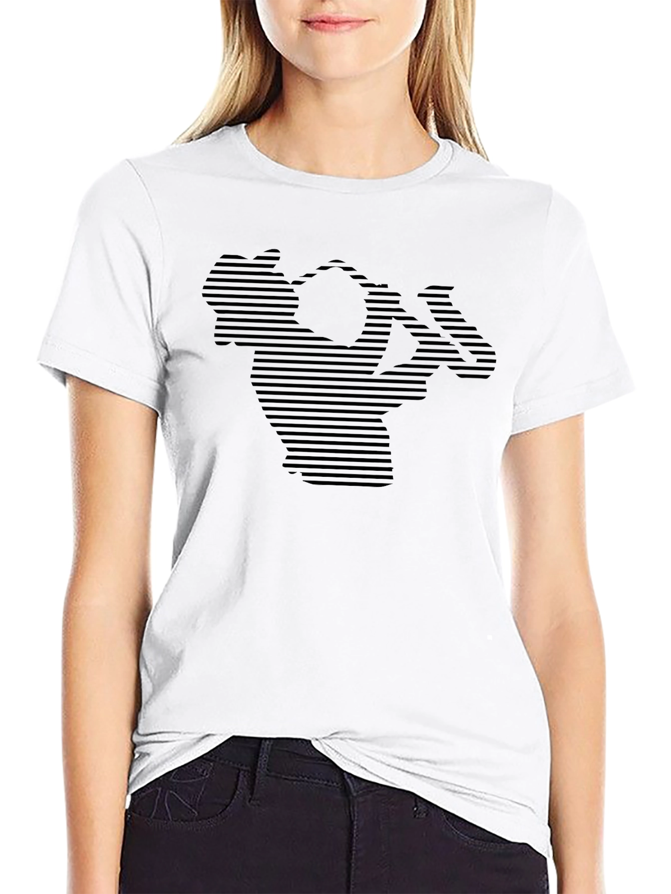 Abstract Weightlifter Black T-Shirt