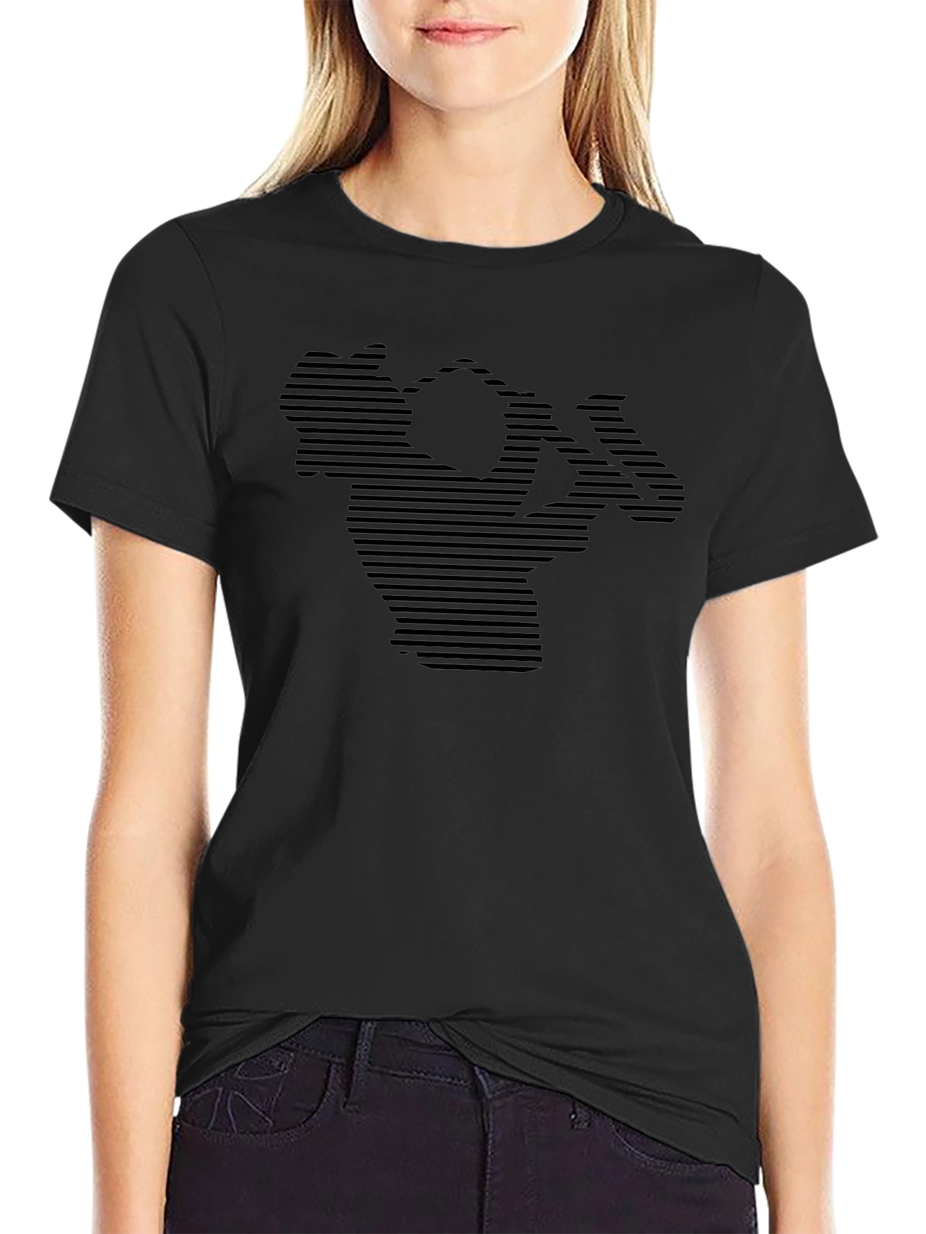 Abstract Weightlifter Black T-Shirt