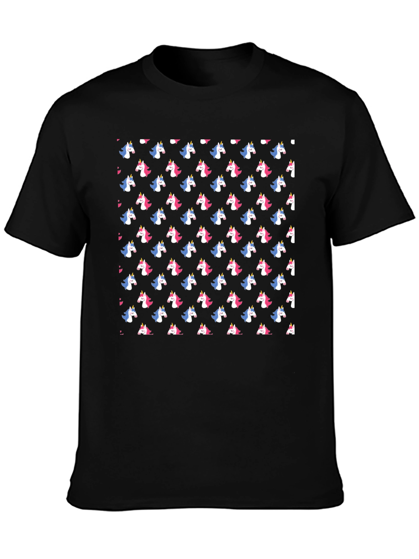 Unicorn Print Black T-Shirt