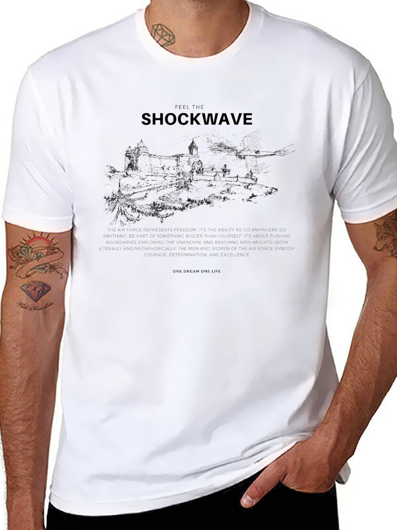 Shockwave Graphic Print Black Tee