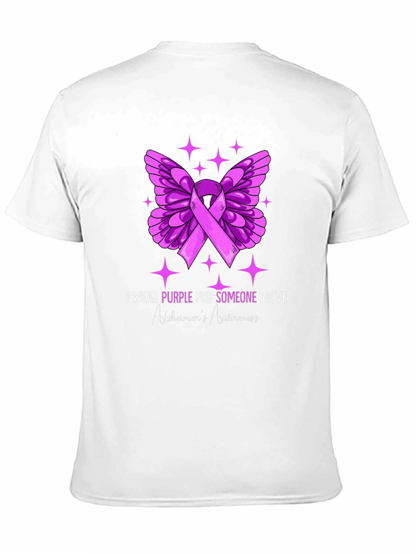 Purple Butterfly Alzheimers Awareness T-Shirt