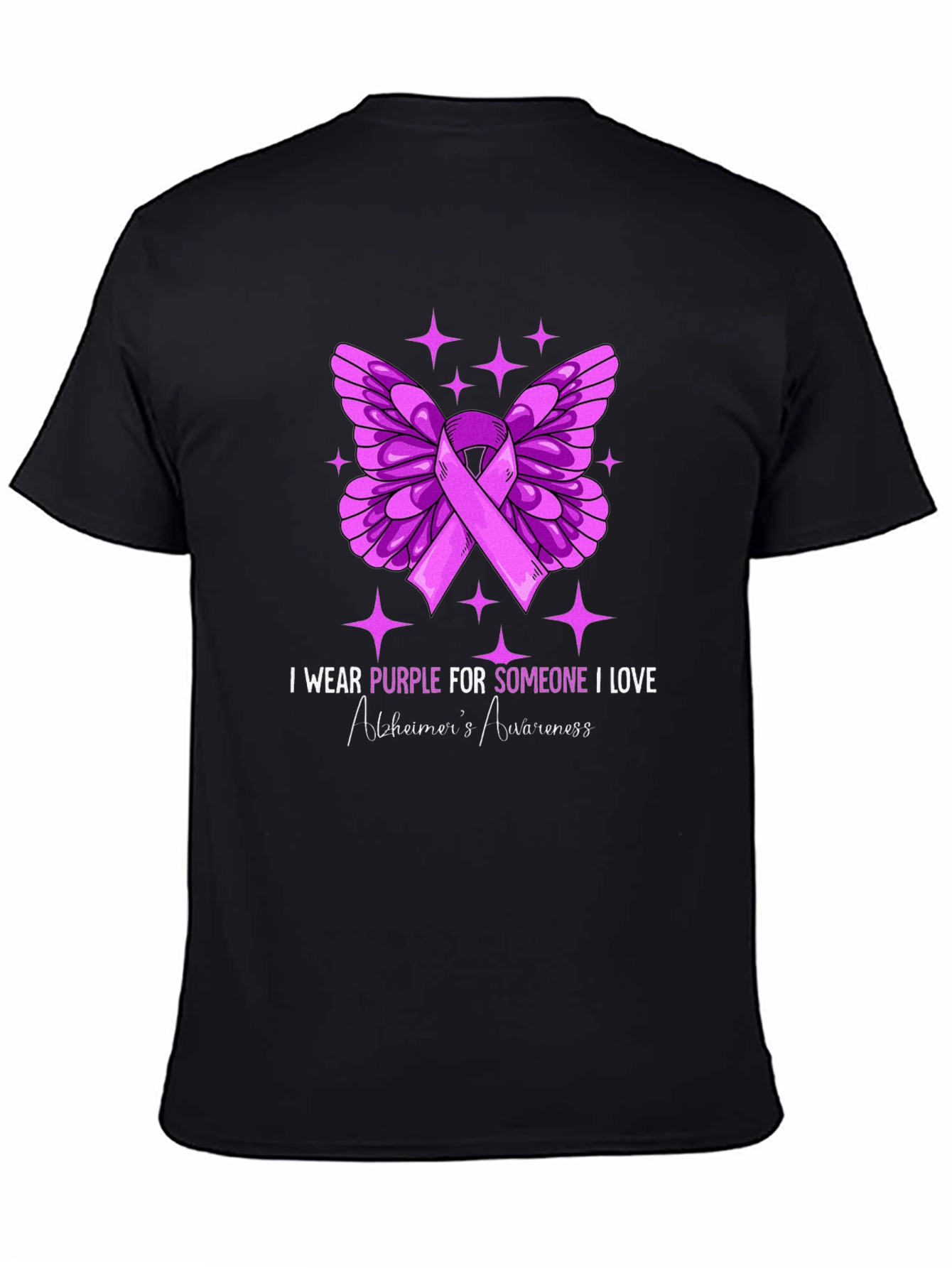 Purple Butterfly Alzheimers Awareness T-Shirt