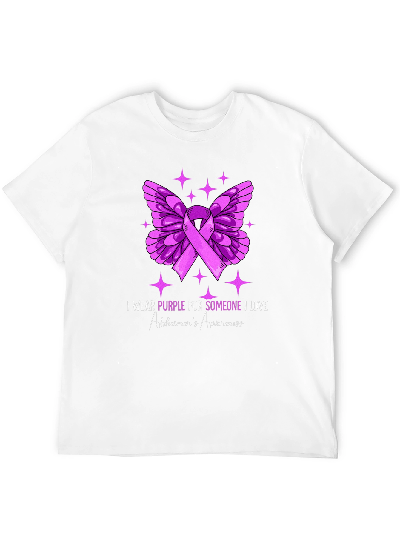 Purple Butterfly Alzheimers Awareness T-Shirt