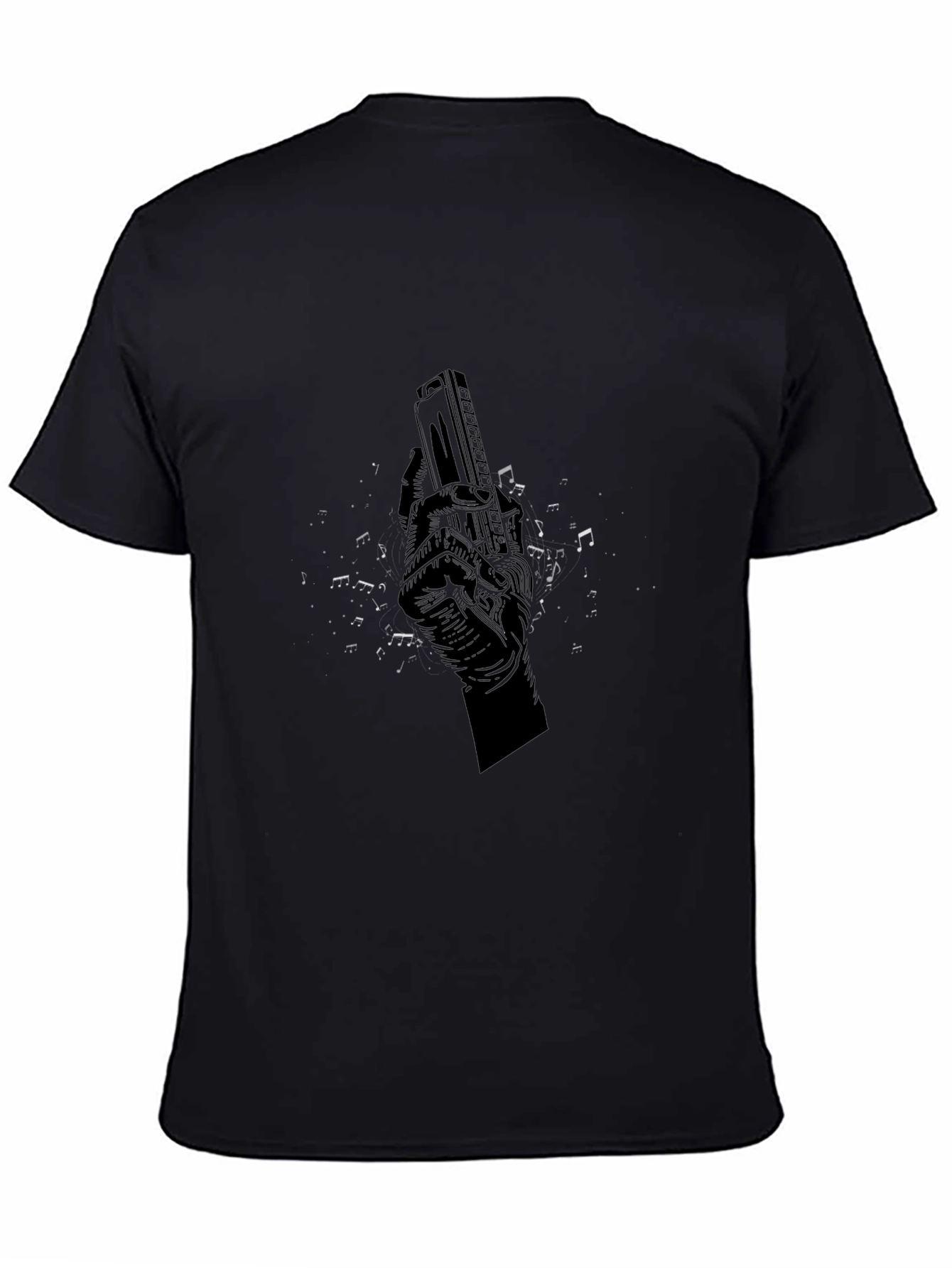 Harmonica Hand Graphic T-Shirt - Music Lover Tee