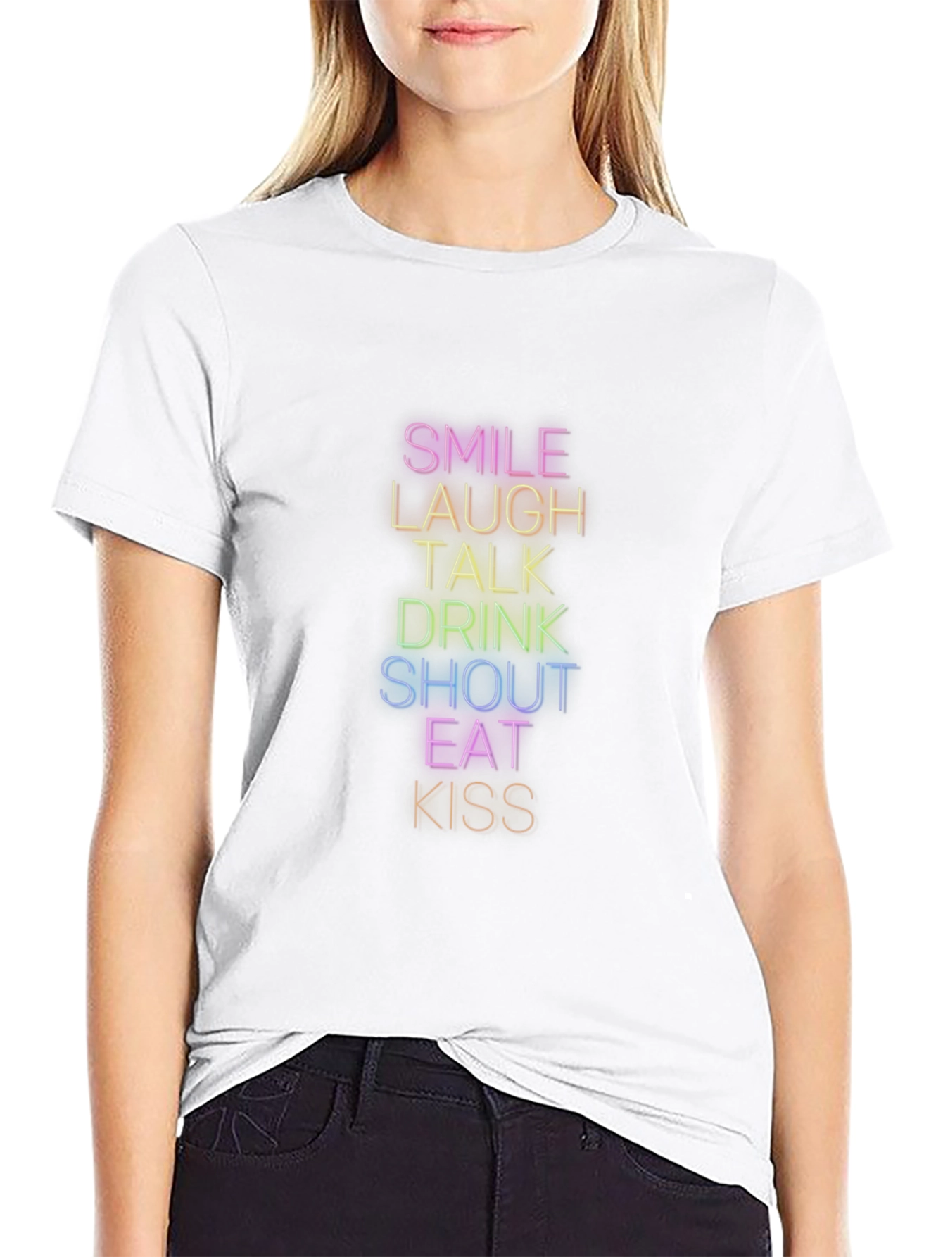 Smile Laugh Rainbow Graphic T-Shirt