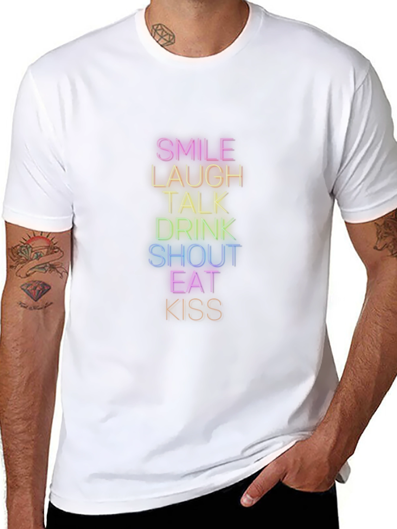Smile Laugh Rainbow Graphic T-Shirt