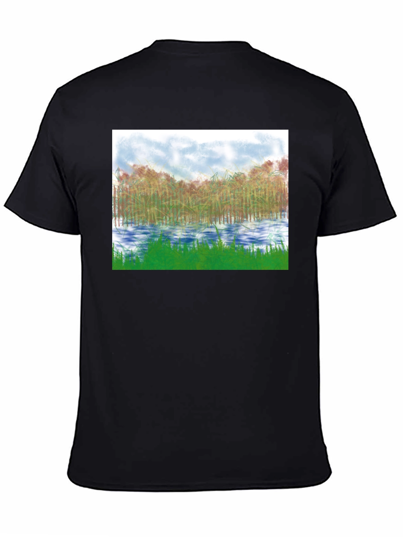 Nature Scene Graphic Tee - Black