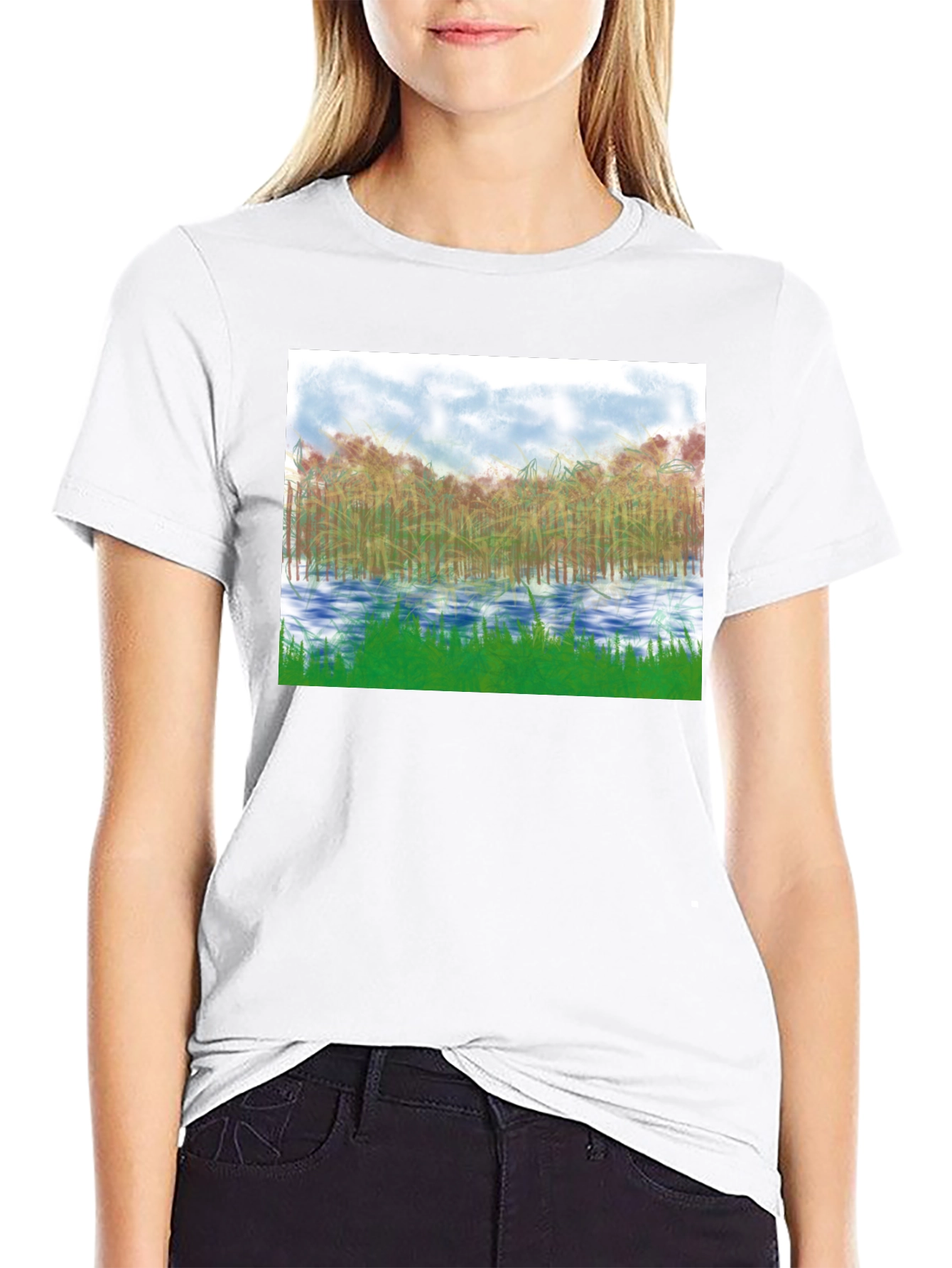 Nature Scene Graphic Tee - Black