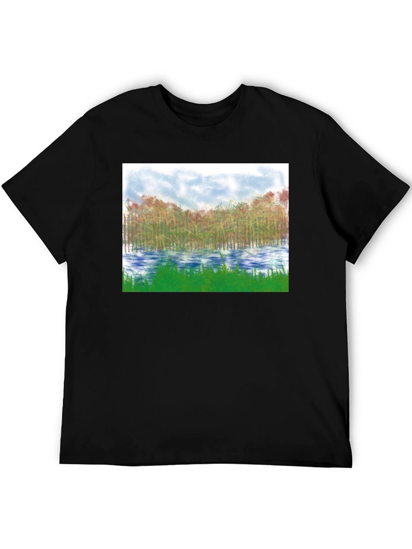 Nature Scene Graphic Tee - Black